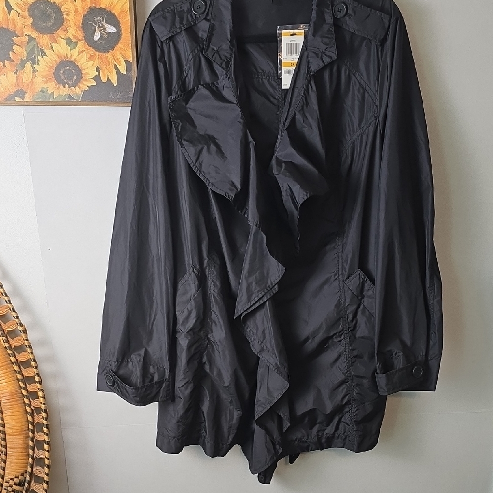 Women's Black Ruffle Jacket